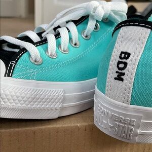 Converse Turquoise and White Sneakers